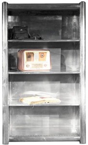 Casa Padrino shelf cabinet silver 100 x 50 x H. 170 cm - Aluminum cabinet - Bookcase - Vintage aviator aircraft furniture
