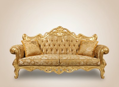 Pompöös by Casa Padrino canapé baroque de luxe motif bouquet or / or - Canapé baroque Pompööses conçu par Harald Glööckler Pompöös by Casa Padrino canapé baroque de luxe motif bouquet or / or - Canapé baroque Pompööses conçu par Harald Glööckler