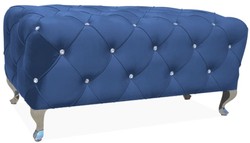 Casa Padrino Baroque Bench 100 x 50 x H. 46 cm - Different Colors - Padded Bench with Rhinestones and Stainless Steel Legs - Baroque Furniture