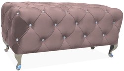 Casa Padrino Baroque Bench 100 x 50 x H. 46 cm - Different Colors - Padded Bench with Rhinestones and Stainless Steel Legs - Baroque Furniture