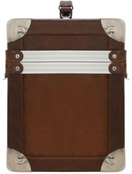 Casa Padrino luxury make-up case vintage brown / silver 33 x 21 x H. 28.5 cm - Handmade waterproof genuine leather make-up bag in retro design - Luxury Quality