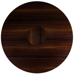 Casa Padrino table à manger de luxe en placage d'eucalyptus marron foncé Ø 120 x H. 76 cm - Table de cuisine ronde - Table de salle à manger en bois massif - Meubles de salle à manger de luxe