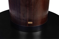 Casa Padrino table à manger de luxe en placage d'eucalyptus marron foncé Ø 120 x H. 76 cm - Table de cuisine ronde - Table de salle à manger en bois massif - Meubles de salle à manger de luxe