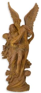 Casa Padrino Figure de Décoration de Jardin Art nouveau Ange Rouille H. 122 cm - Sculpture Décoration Jardin & Terrasse - Figurine Ange en Fonte - Accessoires de Décoration