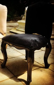 Casa Padrino sedia da pranzo Castle barocco di lusso nero 54 x 51 x A. 91 cm - Sedia da cucina fatta a mano con manico leone in ottone - Mobili barocco per hotel e ristoranti