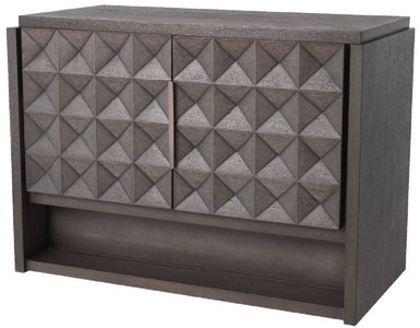 Luxus Sideboard Schrank mit 2 Türen und 3D Effekt Mokkafarben Bronze Luxury Sideboard Cabinet with 2 Doors and 3D Effect Mocha Bronze