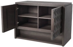 Casa Padrino luxury sideboard mocha / bronze 115 x 56 x H. 83 cm - Solid wood cabinet with 2 doors and 3D effect in the fronts - Luxury Furniture