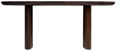 Casa Padrino Luxus Eukalyptus Furnier Konsole Dunkelbraun 180 x 45 x H. 75 cm - Massivholz Konsolentisch - Wohnzimmer Möbel - Luxus Qualität