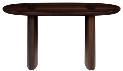 Casa Padrino consola de chapa de eucalipto de lujo marrón oscuro 140 x 45 x A. 75 cm - Consola de madera maciza - Muebles de sala - Calidad de Lujo