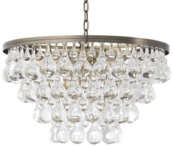 Casa Padrino luxury glass chandelier brass Ø 65 x H. 41 cm - Noble living room chandelier - Luxury Quality