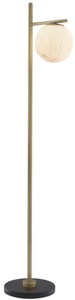 Luxus Metall Stehleuchte mit runden Alabaster Lampenschirm und Marmorfuß Luxury Metal Floor Lamp with Round Alabaster Lampshade and Marble Foot
