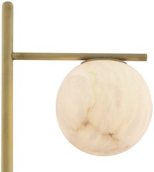 Luxus Metall Stehleuchte mit runden Alabaster Lampenschirm und Marmorfuß Luxury Metal Floor Lamp with Round Alabaster Lampshade and Marble Foot