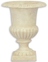 Casa Padrino Vaso Barocco Crema Ø 17 x A. 21,8 cm - Vaso Piccolo Rotondo in Ghisa - Vaso Garden Deco - Accessori di Decorazione Barocco