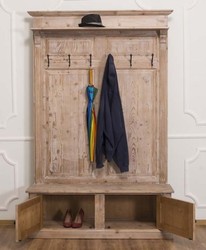 Landhausstil Massivholz Garderobe Garderobenschrank Naturfarben Country style Solid Wood Wardrobe Cloakroom Cabinet Natural