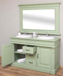 Landhausstil Badezimmer Set Landhausstil Doppelwaschtisch mit Wandspiegel Country Style Bathroom Set Country Style Double Washstand with Wall Mirror