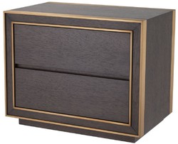 Luxus Designer Beistelltisch Nachttisch Braun Messing Luxury Designer Side Table Bedside Table Brown Brass