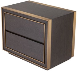 Luxus Designer Beistelltisch Nachttisch Braun Messing Luxury Designer Side Table Bedside Table Brown Brass
