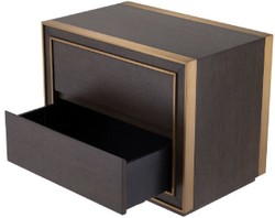 Luxus Designer Beistelltisch Nachttisch Braun Messing Luxury Designer Side Table Bedside Table Brown Brass