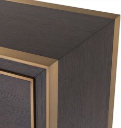 Luxus Designer Beistelltisch Nachttisch Braun Messing Luxury Designer Side Table Bedside Table Brown Brass