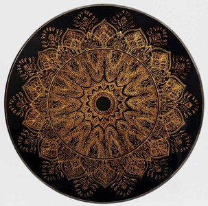 Casa Padrino Luxus Esstisch Schwarz / Bronzefarben / Gold Ø 150 x H. 78 cm - Runder Massivholz Küchentisch - Esszimmertisch - Luxus Esszimmer Möbel