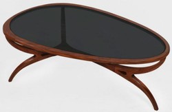Casa Padrino Luxury Art Deco Coffee Table Brown / Black 130 x 88 x H. 46 cm - Noble Solid Wood Living Room Table with Glass Top - Living Room Furniture