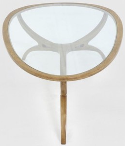 Casa Padrino Luxus Art Deco Couchtisch Hellbraun 130 x 88 x H. 46 cm - Edler Massivholz Wohnzimmertisch mit Glasplatte - Wohnzimmer Möbel