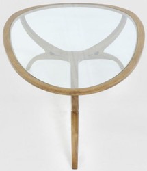Casa Padrino mesa de centro Art Deco de lujo marrón claro 130 x 88 x A. 46 cm - Mesa de salón de madera maciza noble con tapa de vidrio - Muebles de Salón