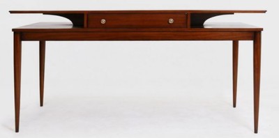 Luxus Art Deco Massivholz Schreibtisch mit Schublade Braun Luxury Art Deco Solid Wood Desk with 9 Drawers Brown