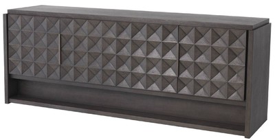 Luxus Sideboard Schrank mit 4 Türen und 3D Effekt Mokkafarben Bronze Luxury Sideboard Cabinet with 4 Doors and 3D Effect Mocha Bronze