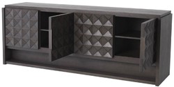 Luxus Sideboard Schrank mit 4 Türen und 3D Effekt Mokkafarben Bronze Luxury Sideboard Cabinet with 4 Doors and 3D Effect Mocha Bronze