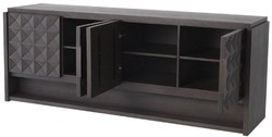 Luxus Sideboard Schrank mit 4 Türen und 3D Effekt Mokkafarben Bronze Luxury Sideboard Cabinet with 4 Doors and 3D Effect Mocha Bronze
