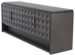 Luxus Sideboard Schrank mit 4 Türen und 3D Effekt Mokkafarben Bronze Luxury Sideboard Cabinet with 4 Doors and 3D Effect Mocha Bronze