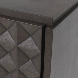 Luxus Sideboard Schrank mit 4 Türen und 3D Effekt Mokkafarben Bronze Luxury Sideboard Cabinet with 4 Doors and 3D Effect Mocha Bronze