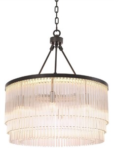 Casa Padrino lustre en verre de luxe bronze Ø 60 x H. 68 cm - Lustre de salon Noble - Qualité de Luxe