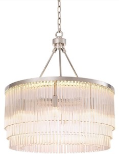 Casa Padrino lustre en verre de luxe argent Ø 60 x H. 68 cm - Lustre de salon Noble - Qualité de Luxe