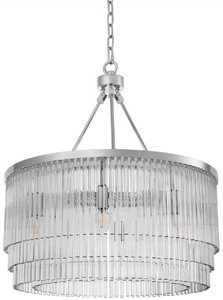 Casa Padrino Luxus Kronleuchter Silber Ø 60 x H. 68 cm - Edler Wohnzimmer Kronleuchter - Luxus Qualität