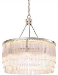 Casa Padrino luxury glass chandelier silver Ø 60 x H. 68 cm - Noble living room chandelier - Luxury Quality