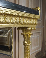 Casa Padrino conjunto de muebles barrocos de lujo consola con espejo negro / verde / oro - Magnífica mesa consola tallada a mano con elegante espejo de pared - Mobiliario de Castillo y Hotel Barroco