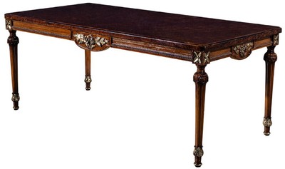 Casa Padrino table de salle à manger baroque de luxe marron 194 x 94 x H. 77 cm - Table de salle à manger en bois massif - Table de cuisine - Meubles de salle à manger de style baroque