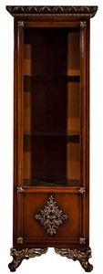 Casa Padrino Luxus Barock Möbel Set Braun / Gold - Edler Massivholz TV Schrank mit 2 Vitrinen - Barock Wohnzimmer Möbel