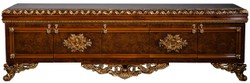 Casa Padrino ensemble de meubles baroques de luxe marron / or - Armoire TV en bois massif noble avec 2 vitrines - Mobilier de salon baroque