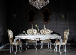 Barock Esszimmer Set Barock Esstisch mit 6 Stühlen Barock Esszimmer Möbel Baroque Dining Room Set Baroque Dining Table with 6 Chairs Baroque Dining Room Furniture
