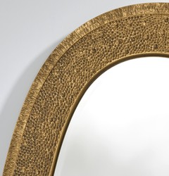 Casa Padrino espejo de lujo oro 89 x 5 x A. 170 cm - Elegante espejo de pared ovalado - Espejo de armario - Espejo de salón - Accesorios de decoración de lujo