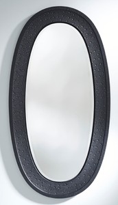 Casa Padrino espejo de lujo negro 89 x 5 x A. 170 cm - Elegante espejo de pared ovalado - Espejo de armario - Espejo de salón - Accesorios de decoración de lujo