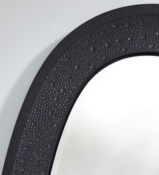 Casa Padrino espejo de lujo negro 89 x 5 x A. 170 cm - Elegante espejo de pared ovalado - Espejo de armario - Espejo de salón - Accesorios de decoración de lujo