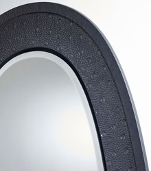 Casa Padrino espejo de lujo negro 89 x 5 x A. 170 cm - Elegante espejo de pared ovalado - Espejo de armario - Espejo de salón - Accesorios de decoración de lujo