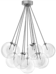 Luxus Halogen Deckenleuchte mit runden Glas Lampenschirmen Silber Luxury Halogen Ceiling Lamp with Round Glass Lampshades Silver
