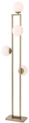 Luxus Metall Stehleuchte mit runden Glas Lampenschirmen Messing Weiß Luxury Metal Floor Lamp with Round Glass Lampshades Brass White