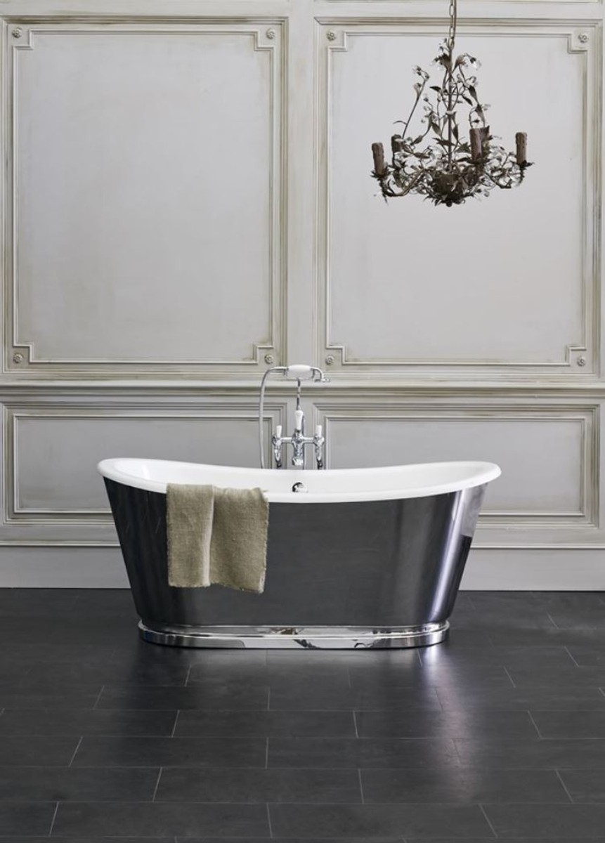 Casa Padrino Luxus Jugendstil Badewanne 167,5 x 76,1 x H. 71,1 cm - Verschiedene Farben - Freistehende Retro Badewanne - Badezimmer Möbel