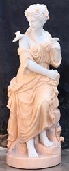 Luxus Jugendstil Marmor Skulptur sitzende Dame Weiß Beige Luxury Art Nouveau Marble Sculpture sitting Lady White Beige